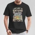 I Just Want To Read Books And Pet Cats Cat Reading T-Shirt Unique Gifts