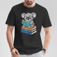 Koala Reading Book Glasses Bookworm Librarian T-Shirt Unique Gifts