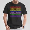 LGBTQ Pride Librarian Library Worker Reading Books Book Fan T-Shirt Unique Gifts