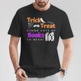 Librarian Halloween Trick Or Treat Bat & Books T-Shirt Unique Gifts