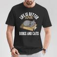 Life Is Better With Books And Cats Cat Owner Books Lover Men Women Kids T-Shirt Unique Gifts Life Is Better With Books And Cats Cat Owner Books Lover Men Women Kids T-Shirt Unique Gifts