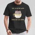 Life Is Better With Books Cats And Coffee Cute Kitten T-Shirt Unique Gifts Life Is Better With Books Cats And Coffee Cute Kitten T-Shirt Unique Gifts