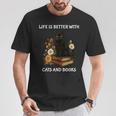 Life Is Better With Cats And Books Cute Cat Lover For Men Women Kids T-Shirt Unique Gifts