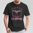 Lit Happens Book Reading Literary English Teacher Librarian T-Shirt Unique Gifts Lit Happens Book Reading Literary English Teacher Librarian T-Shirt Unique Gifts