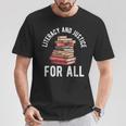 Literacy And Justice For All Read Banned Books Banning Books T-Shirt Unique Gifts