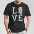 Love Books Book Stack Nerd Literary Readers Distressed T-Shirt Unique Gifts