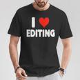 I Love Editing Heart Movie Film Newspaper Journalism Book T-Shirt Unique Gifts I Love Editing Heart Movie Film Newspaper Journalism Book T-Shirt Unique Gifts