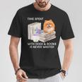 Love Reading Books And Pomeranian Dog Watercolor Art T-Shirt Unique Gifts