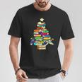 Merry Christmas Tree Reading Books Nerd T-Shirt Unique Gifts