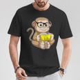 Monkey Nerd Book Glasses T-Shirt Unique Gifts
