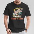 All I Need Is Books And Cats Book Lover Cat Lover T-Shirt Unique Gifts