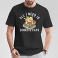 All I Need Is Books And Cats Mom Who Loves Reading Cat Lover T-Shirt Unique Gifts