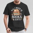 All I Need Is Books And Cats Reading T-Shirt Unique Gifts
