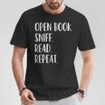 Open Book Sniff Read Repeat T-Shirt T-Shirt Unique Gifts
