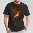 Orange Cat Book Lovers Cozy Bookish Librarian T-Shirt Unique Gifts