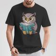 Owl Reading A Book Owls Wearing Glasses Librarian T-Shirt Unique Gifts Owl Reading A Book Owls Wearing Glasses Librarian T-Shirt Unique Gifts