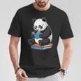 Panda With Glasses Reading Book Librarian Panda T-Shirt Unique Gifts