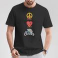 Peace Love Books Book Lovers Bookworm T-Shirt Unique Gifts Peace Love Books Book Lovers Bookworm T-Shirt Unique Gifts