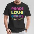 Peace Love Books Library Book Lover T-Shirt Unique Gifts Peace Love Books Library Book Lover T-Shirt Unique Gifts