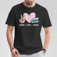 Peace Love Books Reading T-Shirt Unique Gifts