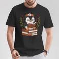 Penguin Reading Book Graphic Penguin With Book Floral T-Shirt Unique Gifts Penguin Reading Book Graphic Penguin With Book Floral T-Shirt Unique Gifts