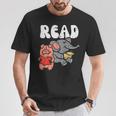 Pig Elephant Reading Cute Book Lover Bookworm Boys Girls Kid T-Shirt Unique Gifts