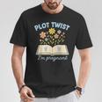 Plot Twist I'm Pregnant Literary Pregnancy Announcement Book T-Shirt Unique Gifts