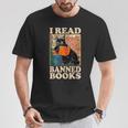 I Read Banned Books Cat Reader Bookworm T-Shirt Unique Gifts