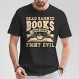 Read Banned Books Drink Coffee Fight Evil T-Shirt Unique Gifts Read Banned Books Drink Coffee Fight Evil T-Shirt Unique Gifts