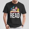 Read Book Cute School Teacher Librarian Elephant Pigeon T-Shirt Unique Gifts
