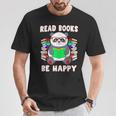 Read Books Be Happy Panda Literacy Reading Teacher T-Shirt Unique Gifts Read Books Be Happy Panda Literacy Reading Teacher T-Shirt Unique Gifts