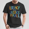 Reading Book Club Literacy And Justice For All Librarian T-Shirt Unique Gifts