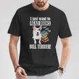 Reading Kids Cartoon Read Books Pet Bull Terrier Lover T-Shirt Unique Gifts