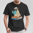 Reading Pug Bookworm Cute Pug With Glasses Books T-Shirt Unique Gifts