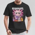 Readsalotl Axolotl Reading Book Bookworm T-Shirt Unique Gifts