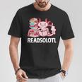 Readsolotl Axolotl Reading Fish Books Lizard T-Shirt Unique Gifts