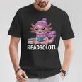 Readsolotl Cute Pink Kawaii Axolotl Reading Book Lover T-Shirt Unique Gifts Readsolotl Cute Pink Kawaii Axolotl Reading Book Lover T-Shirt Unique Gifts