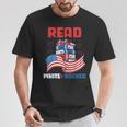Red And Booked 4th Of July Patriotic Book Lover Art T-Shirt Unique Gifts