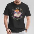 Retro Book Lover Coffee Drinking Reading Librarian Readers T-Shirt Unique Gifts