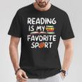 Retro Reading Is My Favorite Sport Football World Book Day T-Shirt Unique Gifts