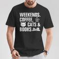 Weekends Coffee Cats And Books T-Shirt Unique Gifts