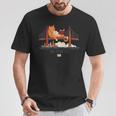 San Francisco Big Cat Reading Book Golden Gate Bridge T-Shirt Unique Gifts