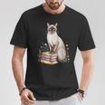 Siamese Cat Meezer Bookworm Flowers Book Reading Books T-Shirt Unique Gifts Siamese Cat Meezer Bookworm Flowers Book Reading Books T-Shirt Unique Gifts