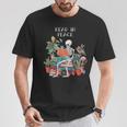 Skeleton Read In Peace Books And Plants Lover Bookworm T-Shirt Unique Gifts