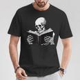 Skeleton Reading Book Bookworm Reader Bookish Halloween T-Shirt Unique Gifts