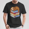 Sloth Napping On Book Stack T-Shirt Unique Gifts
