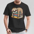 Sloth Sleeping On Books T-Shirt Unique Gifts