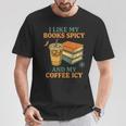 Spicy Books And Iced Coffee Book Lover Smut Reader T-Shirt Unique Gifts