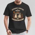 Spooky Coffee & Books Ghost Autumn Reading T-Shirt Unique Gifts