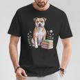 Staffordshire Bull Terrier Books Flowers Book Reading T-Shirt Unique Gifts